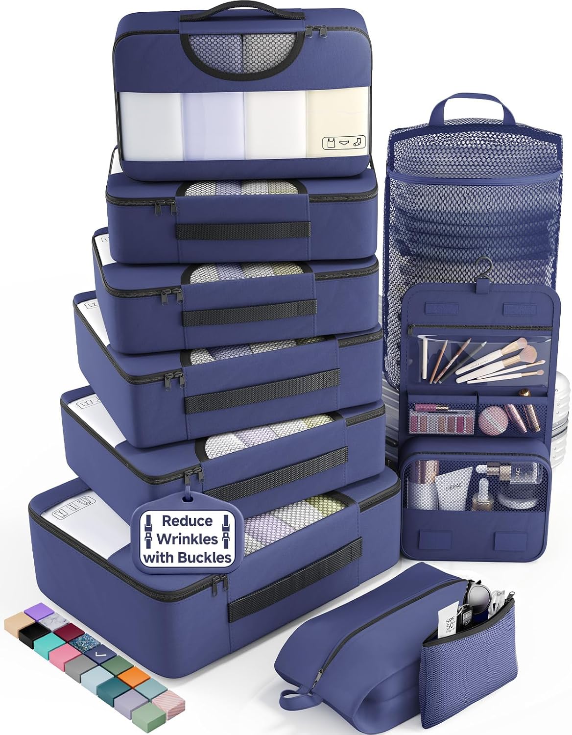 10 Set/8 Set Packing Cubes for Travel Essentials | Anti-Wrinkle Buckle