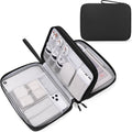 Electronic Organizer, Travel Tech Pouch Bag, Extra Large, Black | Water Resistant