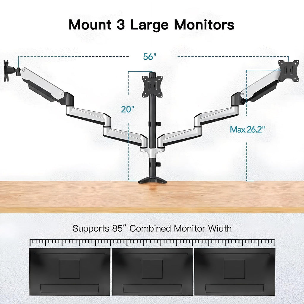 Triple Monitor Mount for 17 to 32 inch Screen