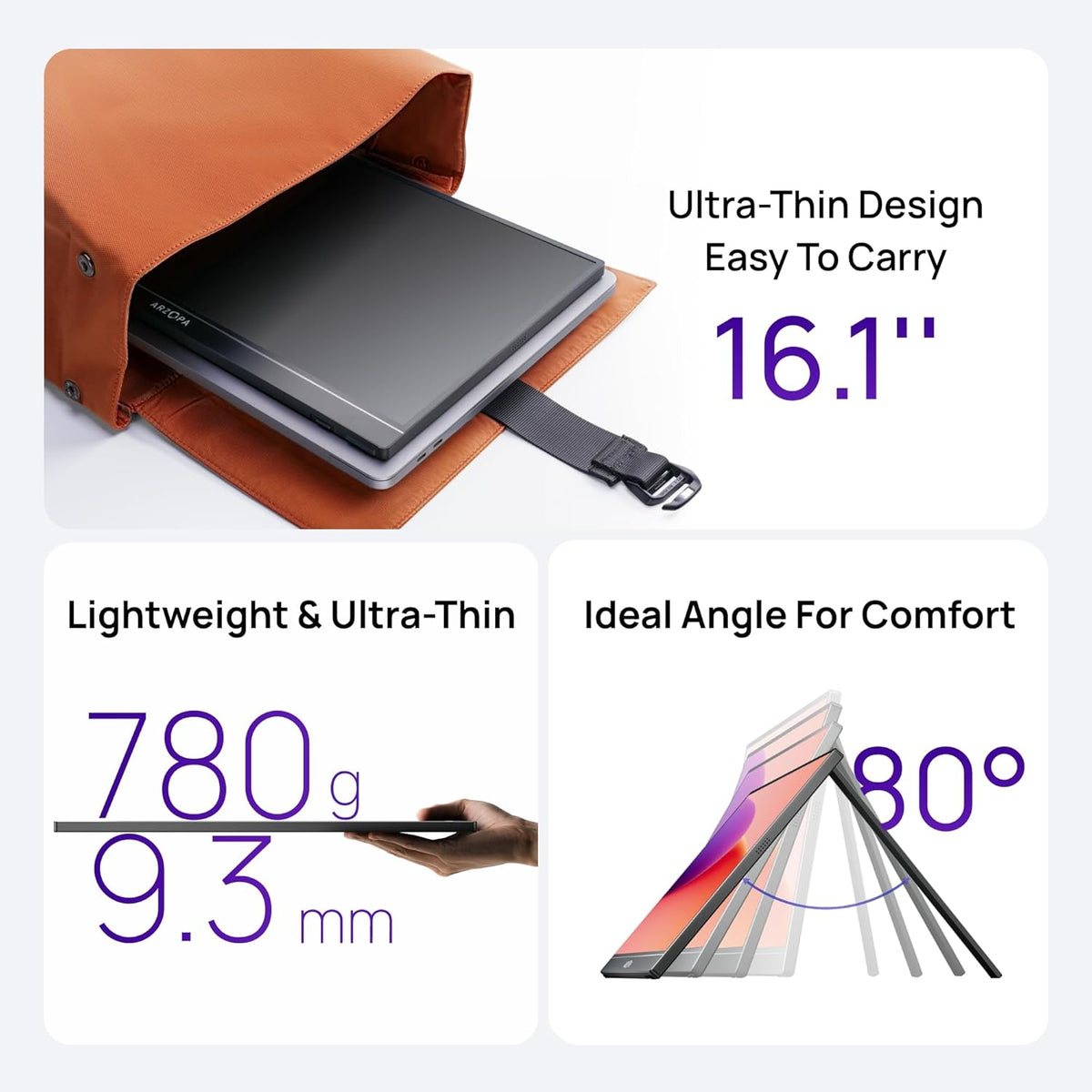 ARZOPA 16.1'' 144Hz Portable Gaming Monitor 106% sRGB - Z1FC