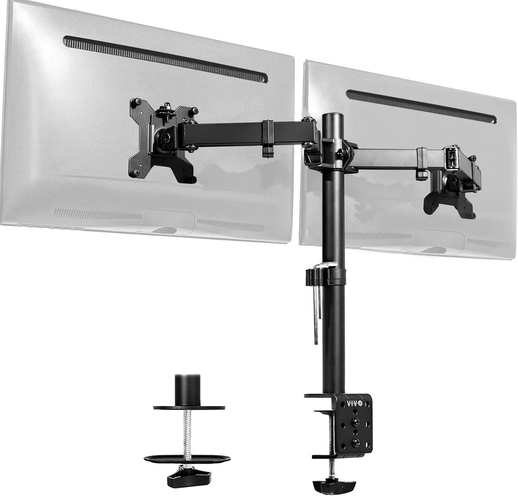 Dual Monitor Desk Mount, Holds 2 Computer Screens up to 30 inches