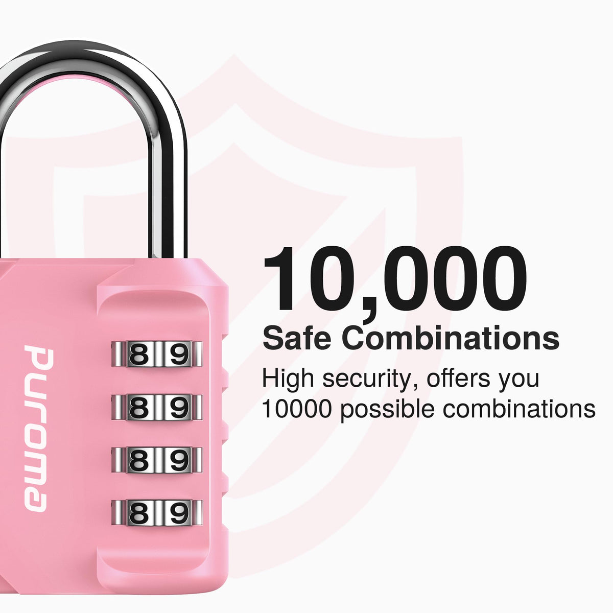 Puroma | 1 Combination Lock | 4 Digit Padlock | 2, 3, 4, & 10 Combo Packs