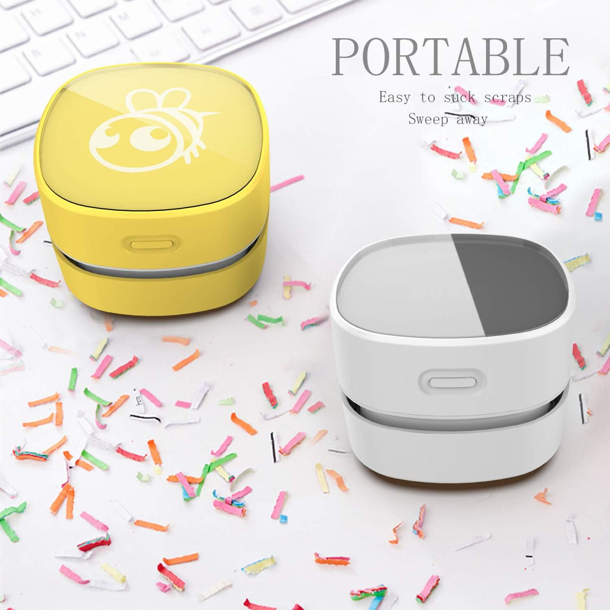 Mini Desktop Vacuum With 4 hours Endurance & 360° Rotatable Clean Up