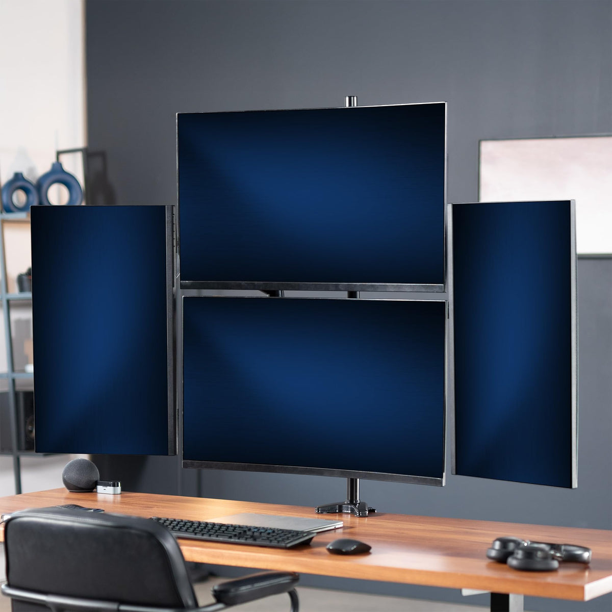 Triple Pneumatic Monitor Mount for 3 Screens up to 32 inches,