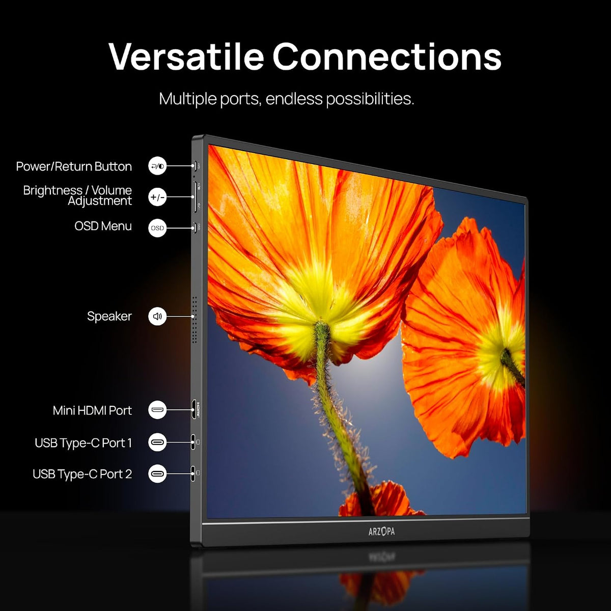 ARZOPA 16.1'' 144Hz Portable Gaming Monitor 106% sRGB - Z1FC