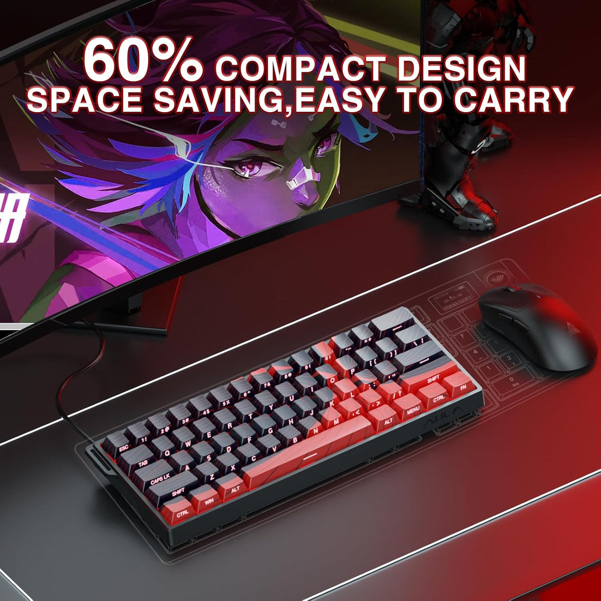 Mechanical Gaming Keyboard Wired, Magnetic Switches Hot Swappable