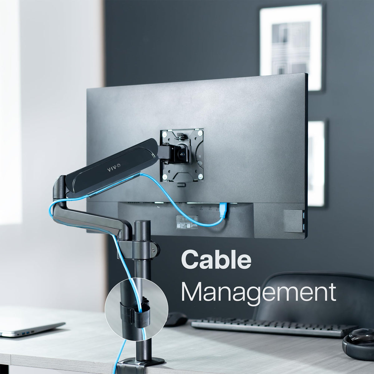 Triple Pneumatic Monitor Mount for 3 Screens up to 32 inches,