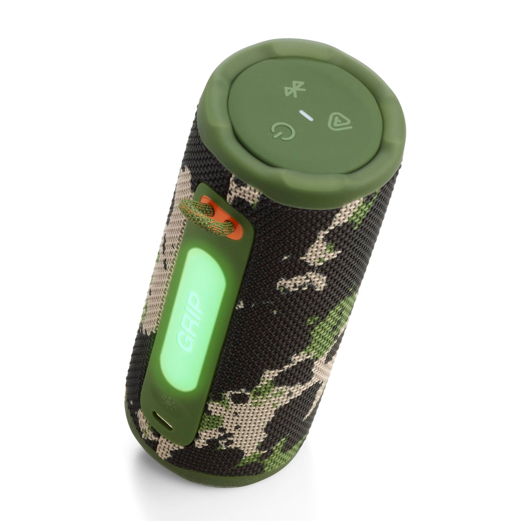 JBL Grip Portable Bluetooth Speaker, Waterproof, Ambient Light - White