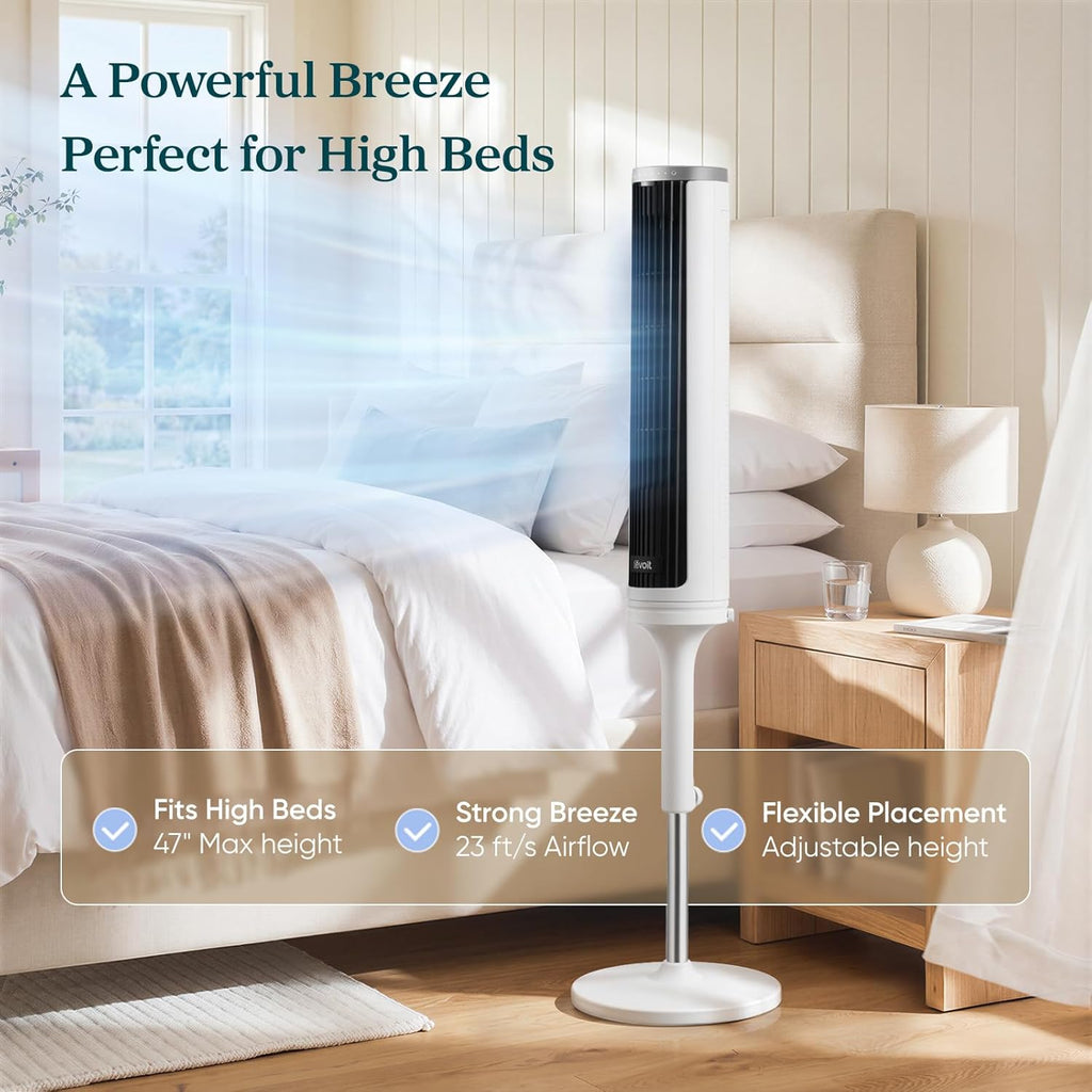 Levoit Tower Fan for Bedroom, Standing Fan with 36”-47” Adjustable Height