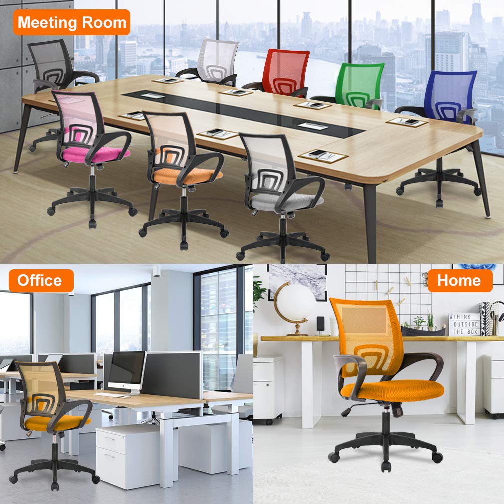 Ergonomic Office Chair | Mid-Back Swivel Desk Chair | with Lumbar Support