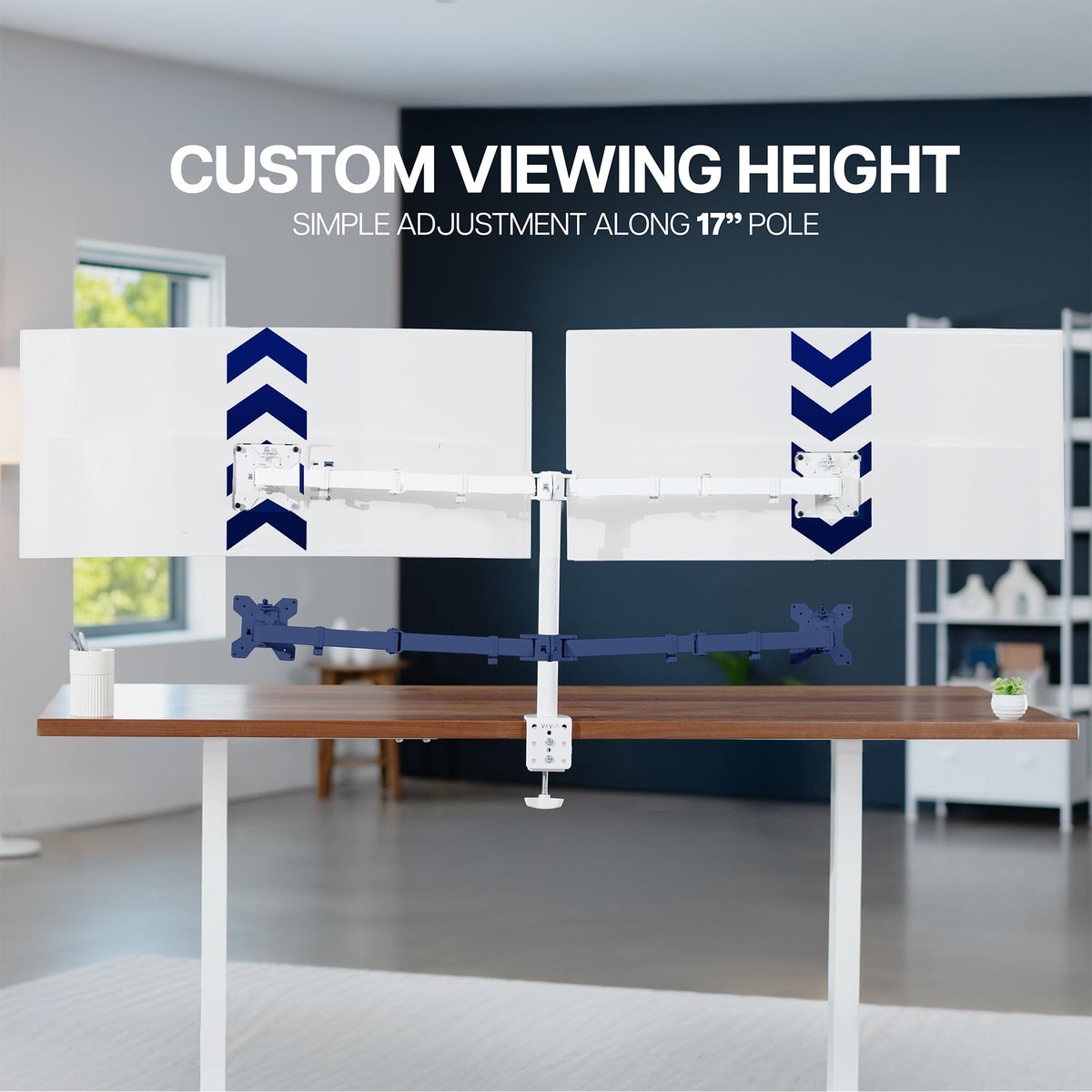 Dual Monitor Desk Mount, Holds 2 Computer Screens up to 30 inches