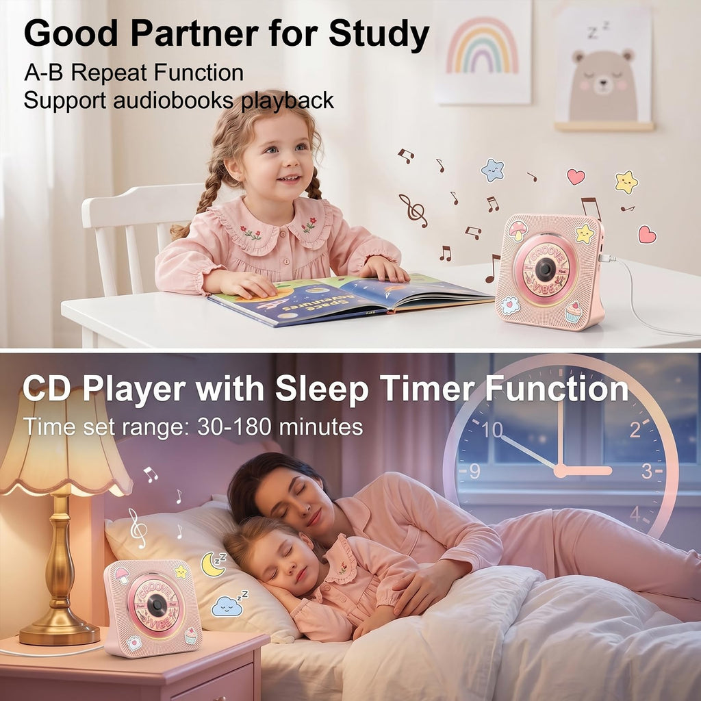 Gueray CD Player Portable Bluetooth Desktop CD Players for Home