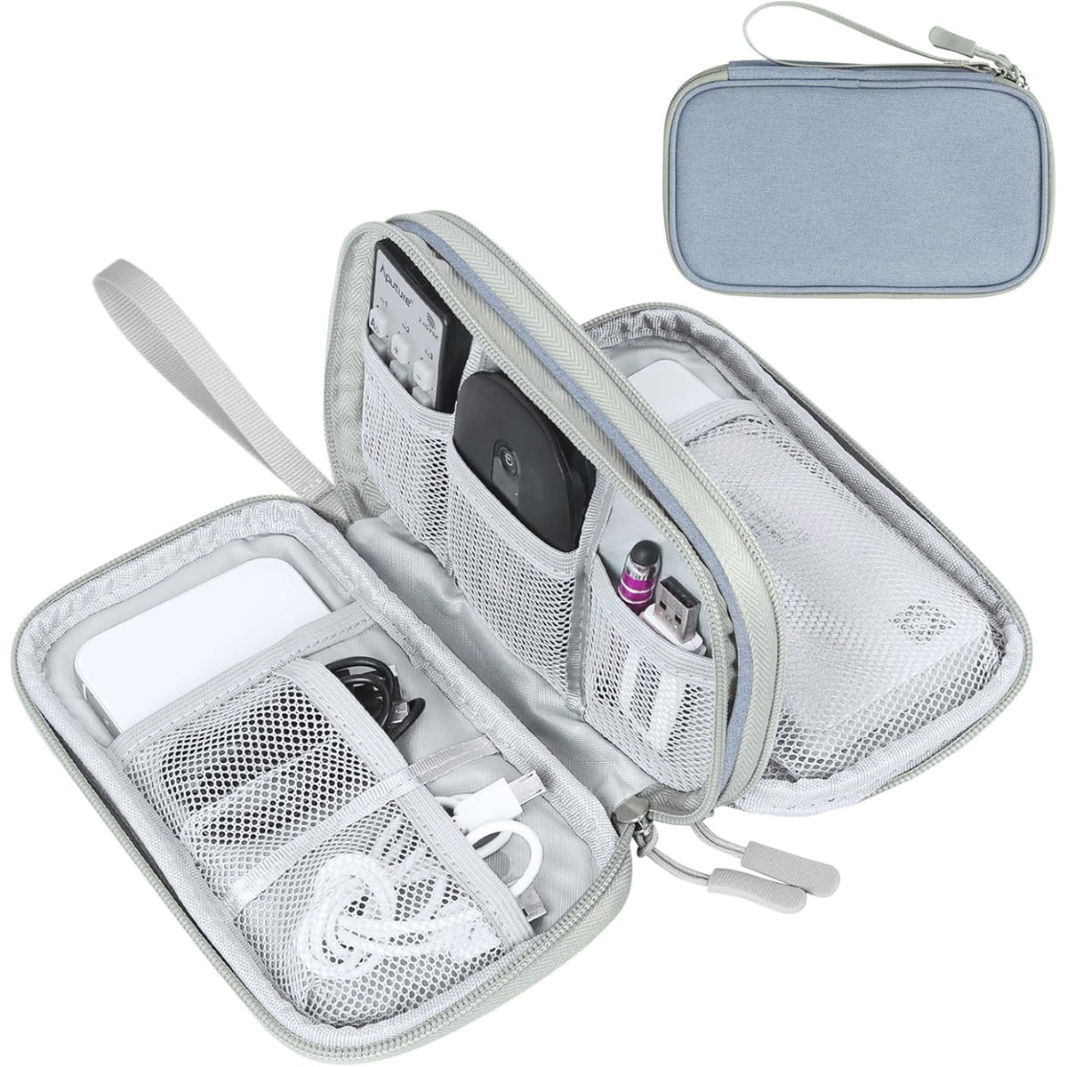 Electronic Organizer, Travel Tech Pouch Bag, Extra Large, Black | Water Resistant