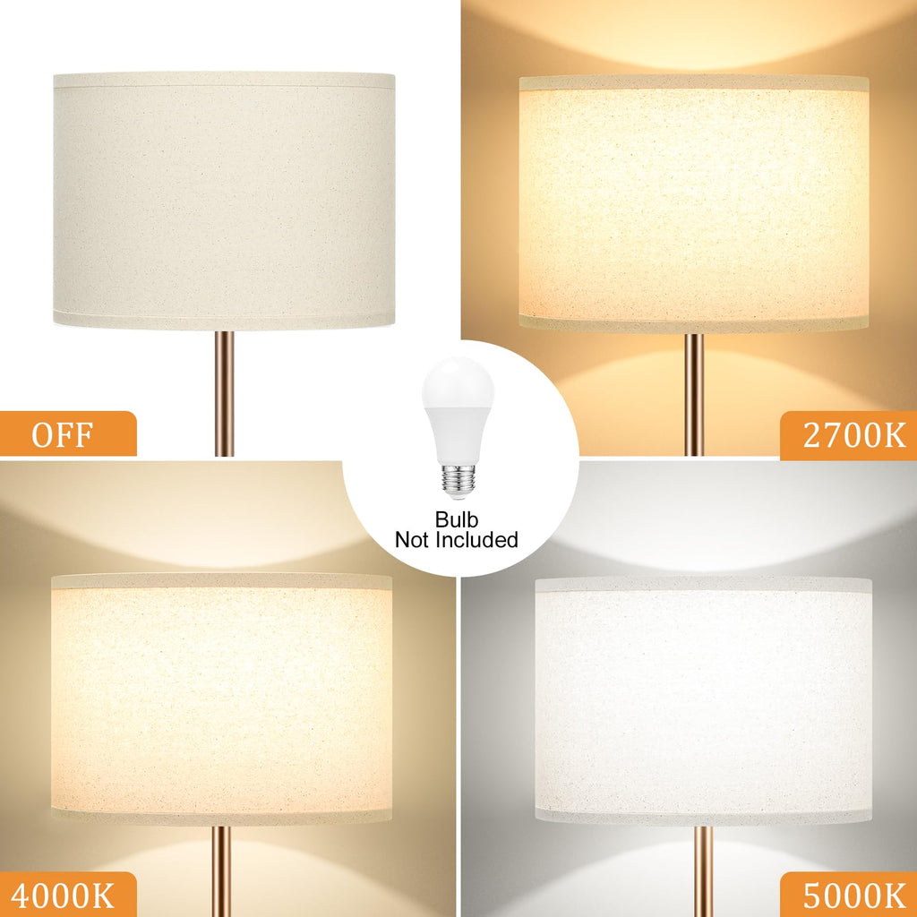 Modern Floor Lamp Simple Design with White Shade & Foot Pedal Switch