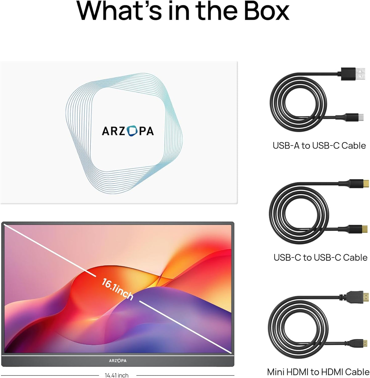 ARZOPA 16.1'' 144Hz Portable Gaming Monitor 106% sRGB - Z1FC