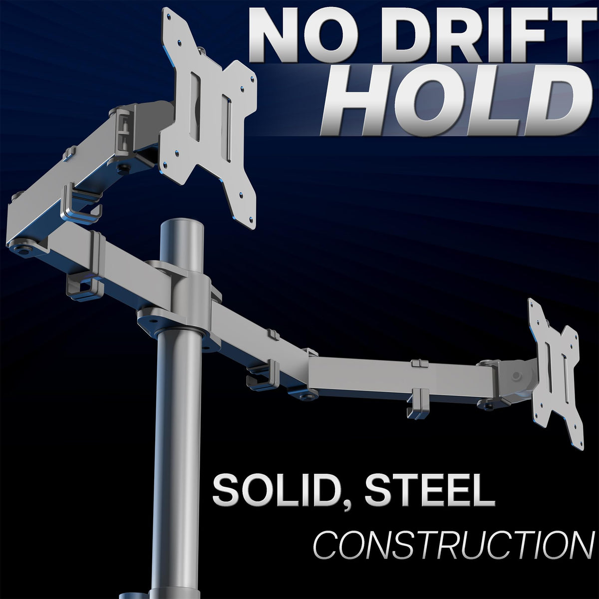 Dual Monitor Desk Mount, Holds 2 Computer Screens up to 30 inches