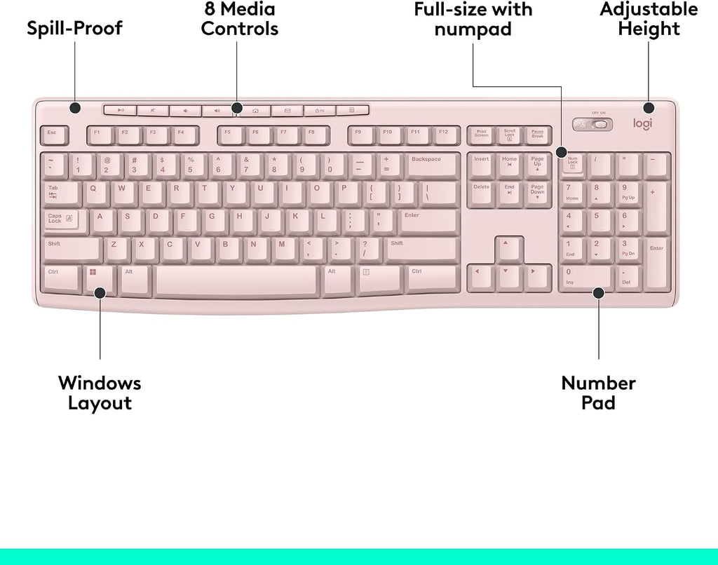 Logitech MK270 Full Size Wireless Keyboard and Mouse Combo