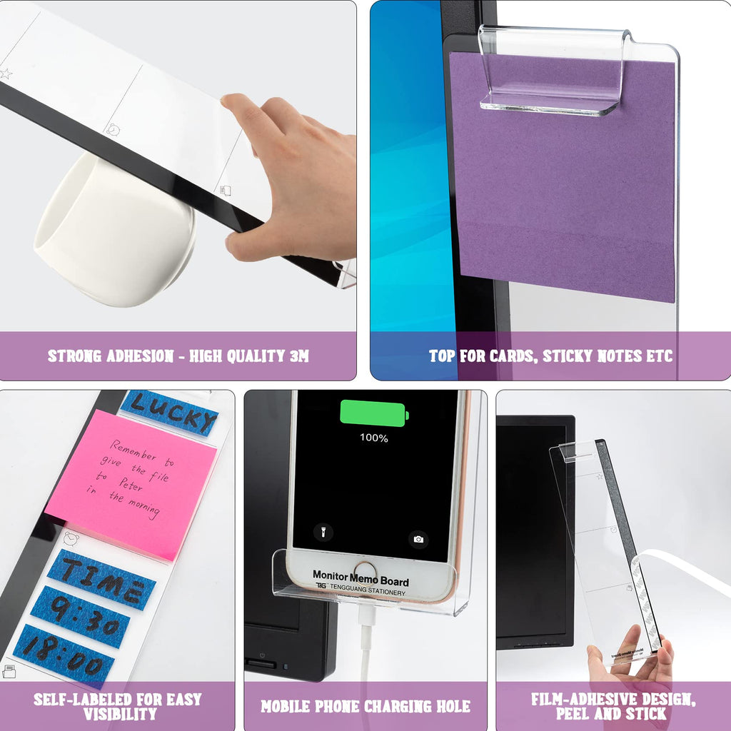 Office Desk Accessories 2pcs Computer Monitor Memo Board