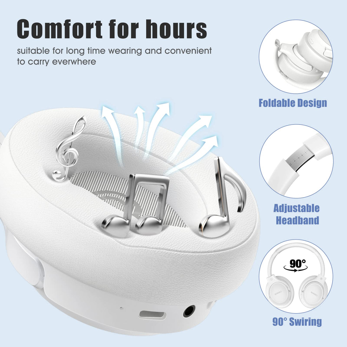 BERIBES Bluetooth Headphones Over Ear Wireless