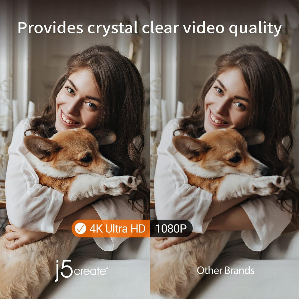 j5create 4K Wide Angle Webcam with Microphone