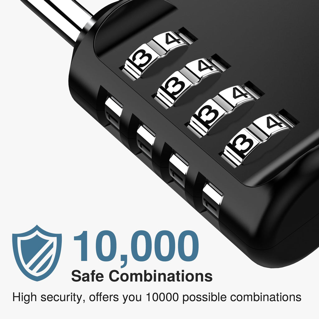 Puroma | 1 Combination Lock | 4 Digit Padlock | 2, 3, 4, & 10 Combo Packs