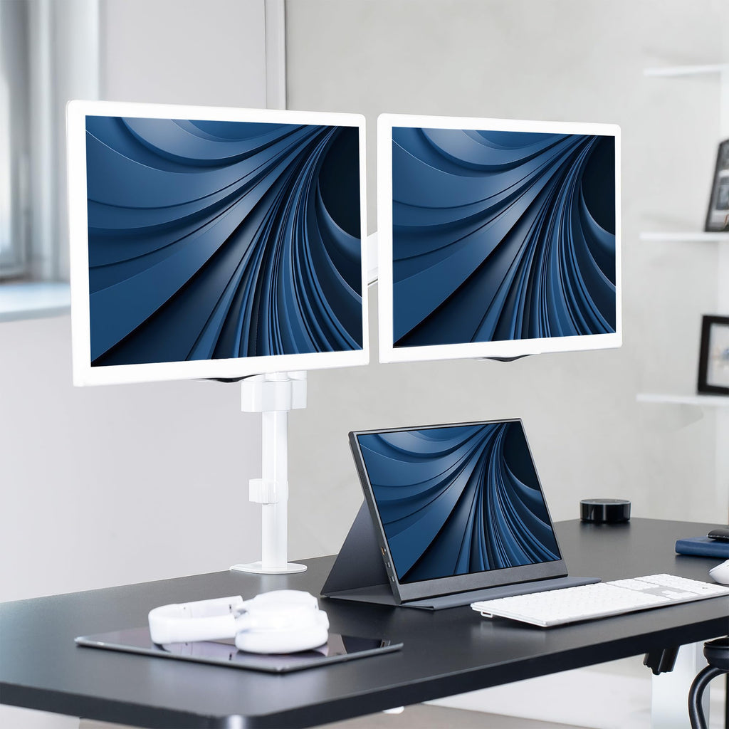 Triple Pneumatic Monitor Mount for 3 Screens up to 32 inches,
