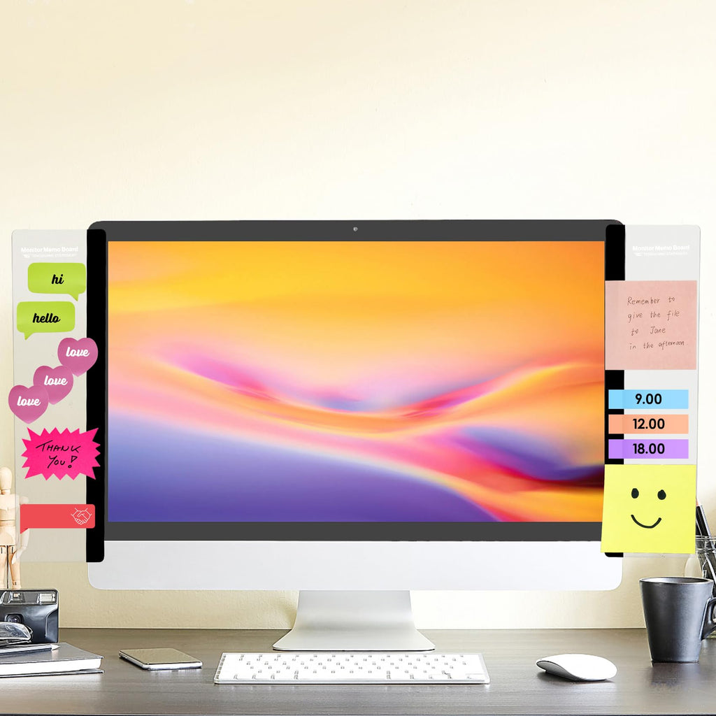 Office Desk Accessories 2pcs Computer Monitor Memo Board