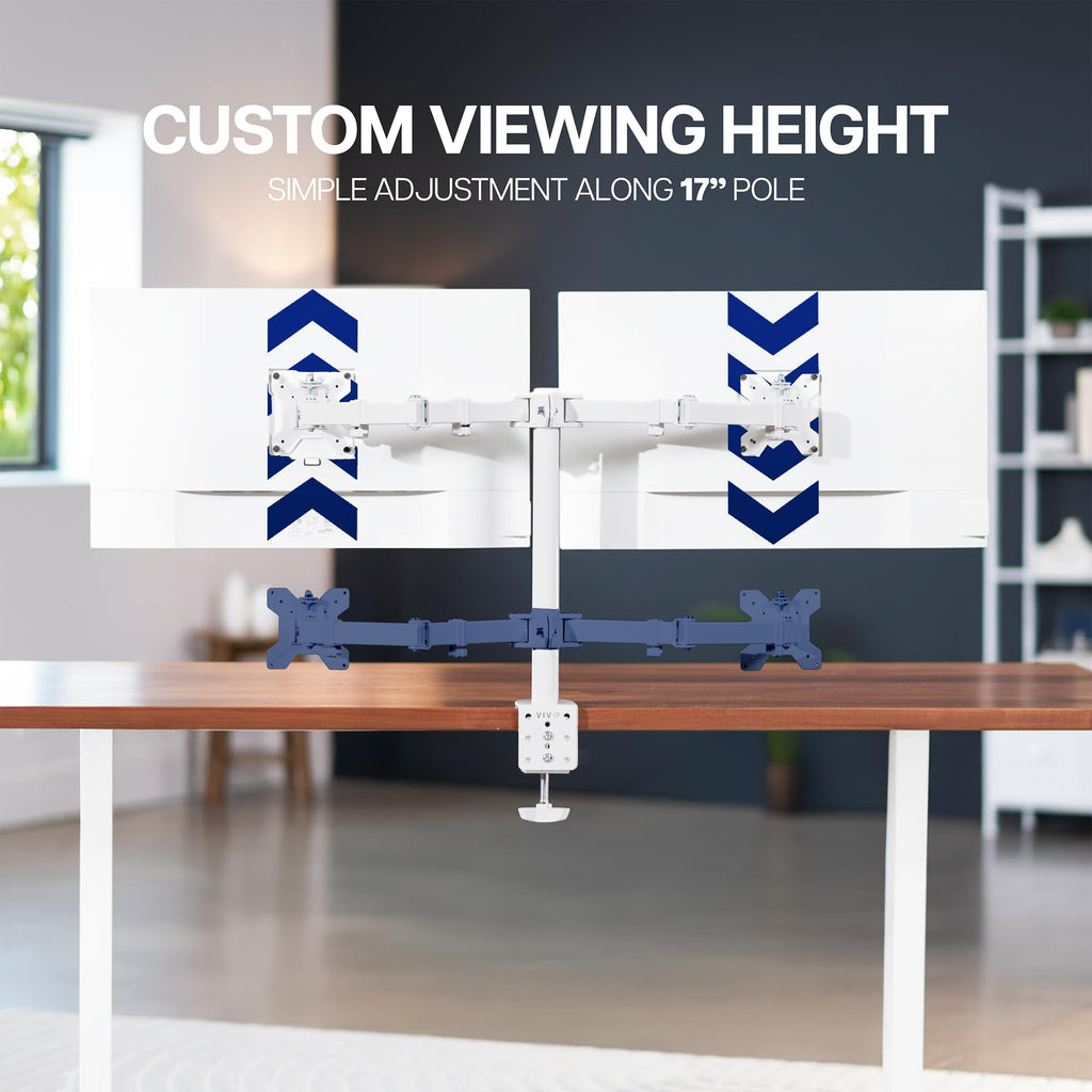 Dual Monitor Desk Mount, Holds 2 Computer Screens up to 30 inches