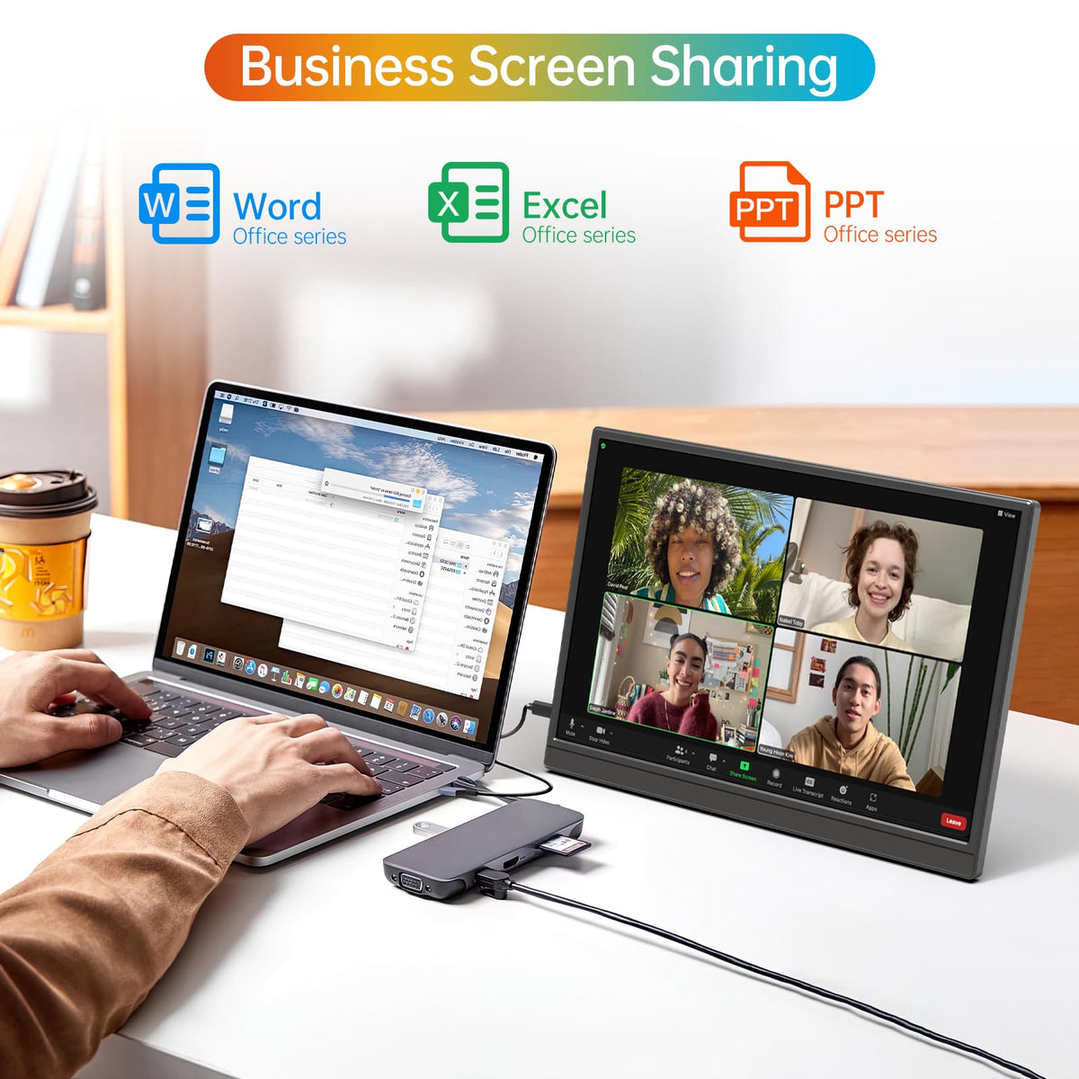 ForHelp 15.6inch Portable Monitor,1080P USB-C HDMI Second External Monitor for Laptop,PC,Mac Phone,PS,Xbox,Swich,IPS Ultra-Thin Zero Frame Gaming Display/Premium Smart Cover