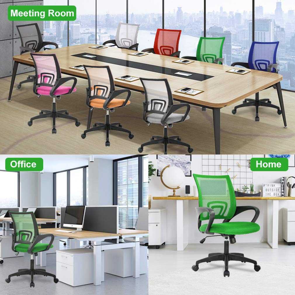Ergonomic Office Chair | Mid-Back Swivel Desk Chair | with Lumbar Support