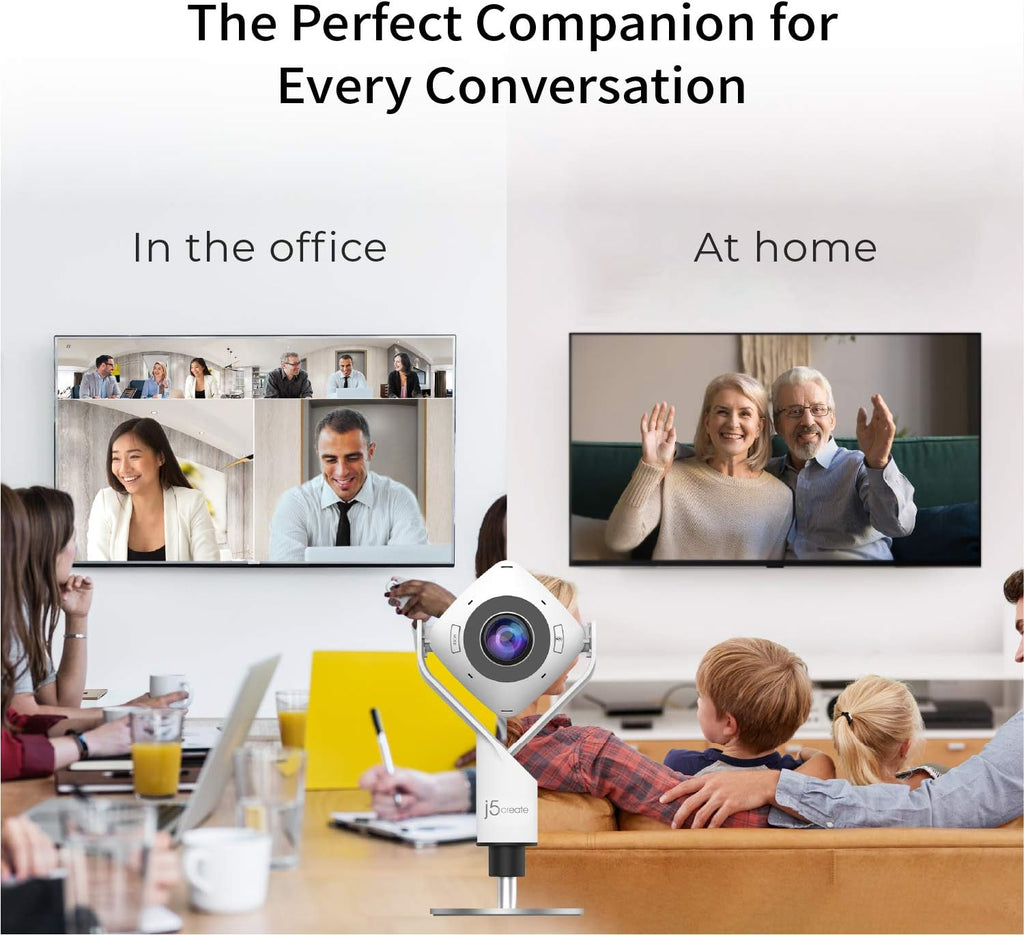 j5create 360 Degree All Around Meeting Webcam | 1080P HD