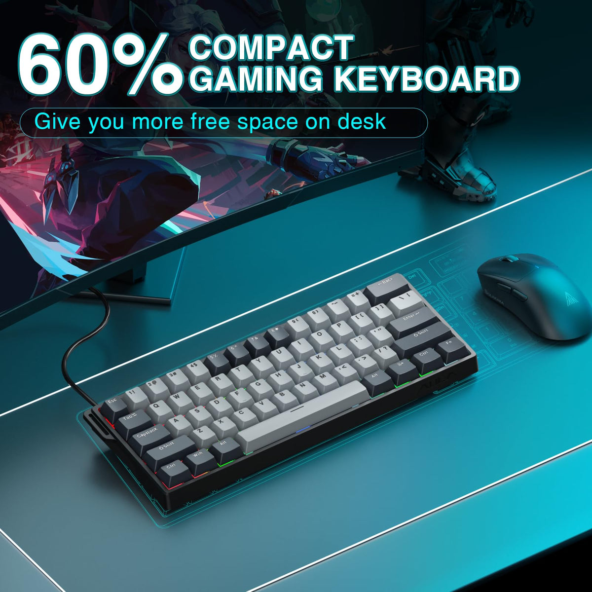 Mechanical Gaming Keyboard Wired, Magnetic Switches Hot Swappable