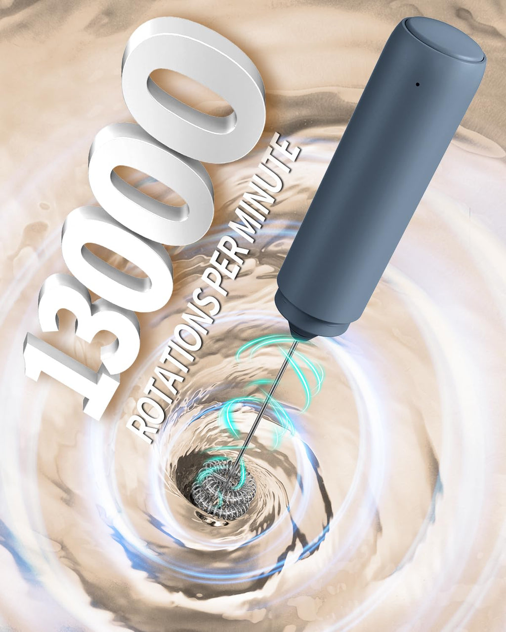 CIRCLE JOY Rechargeable Milk Frother Handheld, Dual Coil Whisk Head Electric Coffee Frother, Portable Hand Frother Wand Drink Mixer for Matcha Lattes Cappuccino, Kitchen Gifts, Black