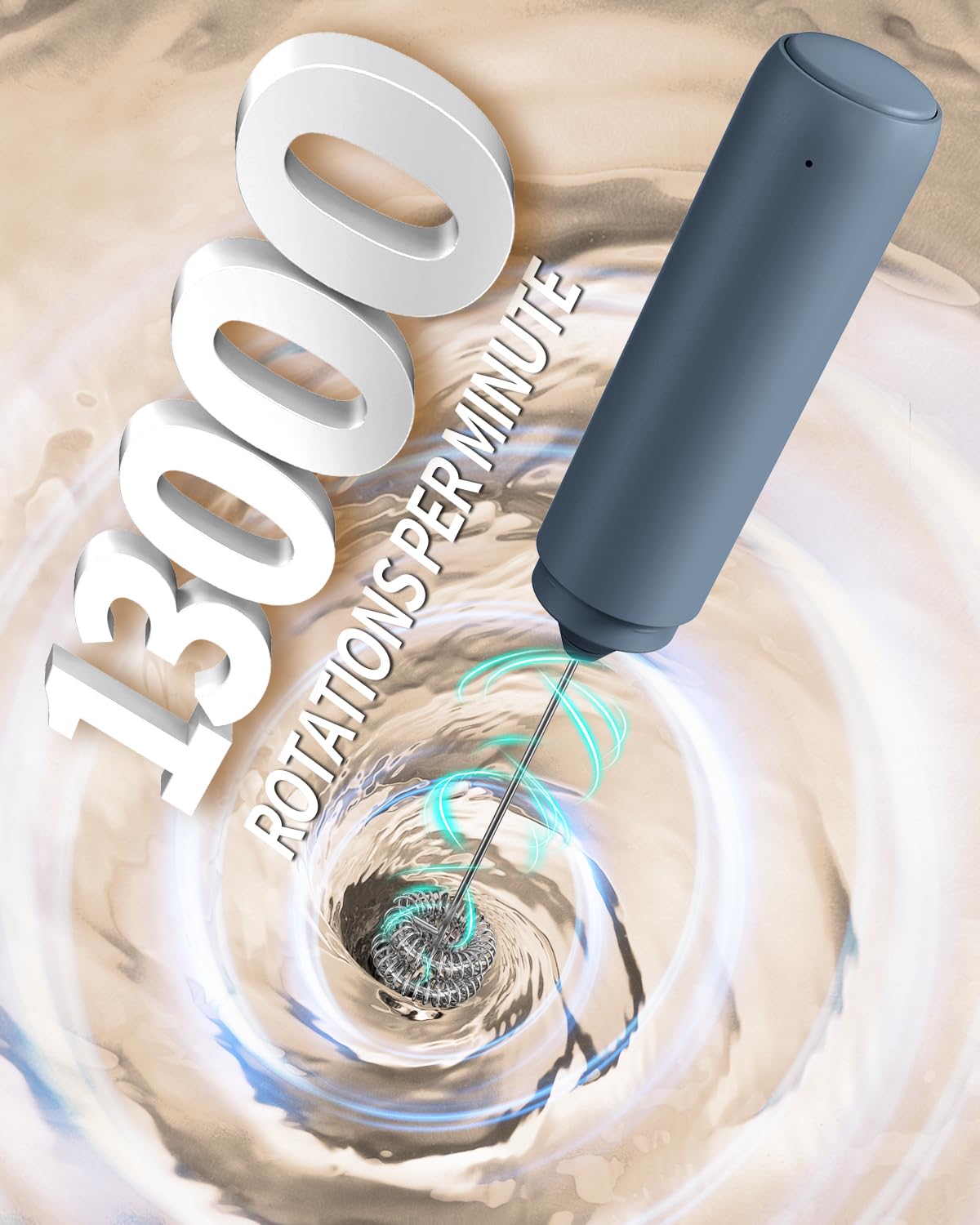 CIRCLE JOY Rechargeable Milk Frother Handheld, Dual Coil Whisk Head Electric Coffee Frother, Portable Hand Frother Wand Drink Mixer for Matcha Lattes Cappuccino, Kitchen Gifts, Black