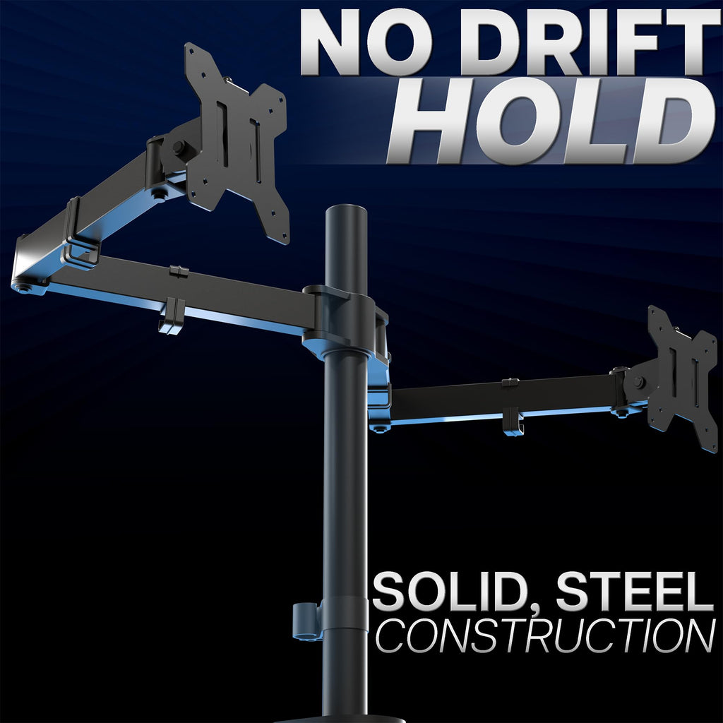 Dual Monitor Desk Mount, Holds 2 Computer Screens up to 30 inches