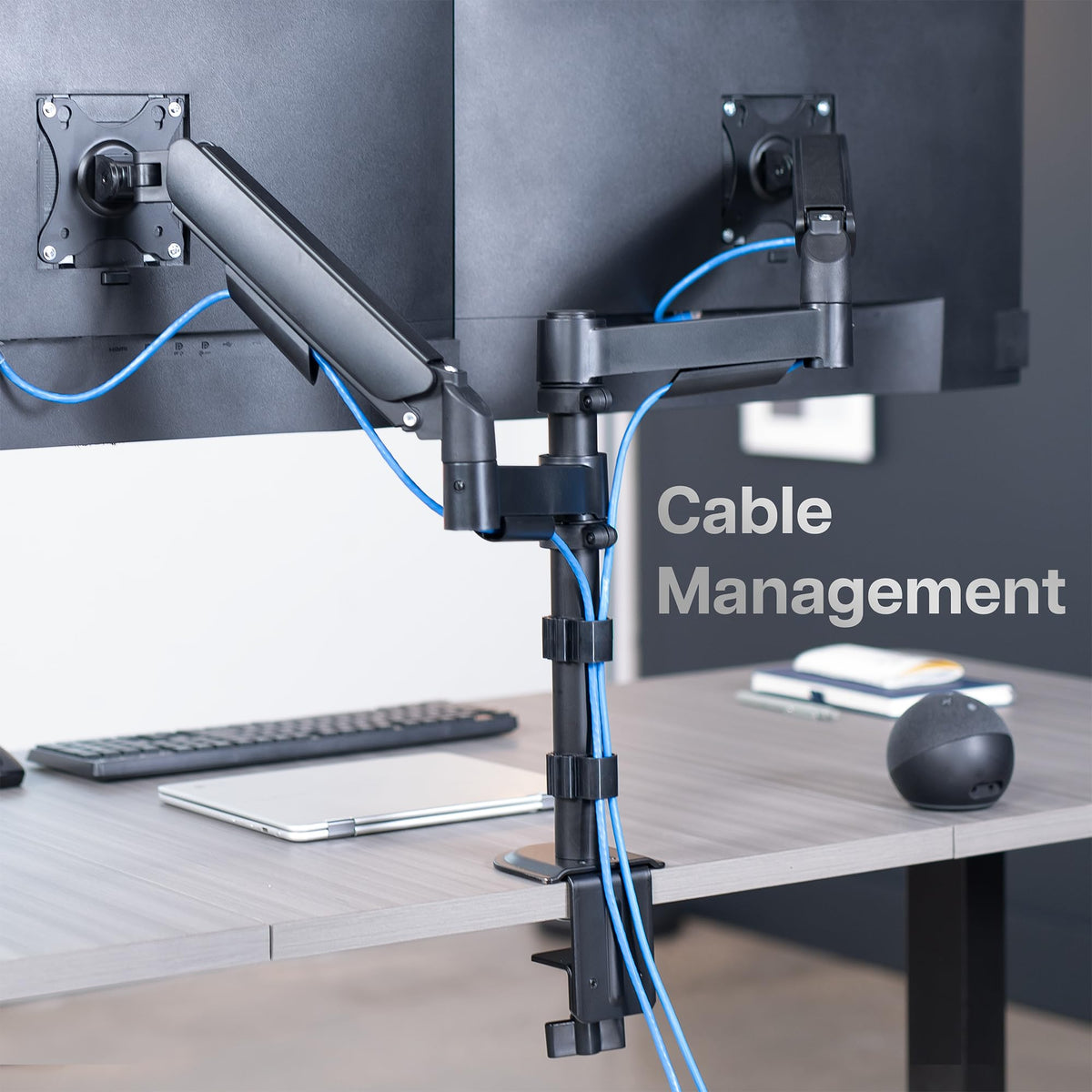Triple Pneumatic Monitor Mount for 3 Screens up to 32 inches,