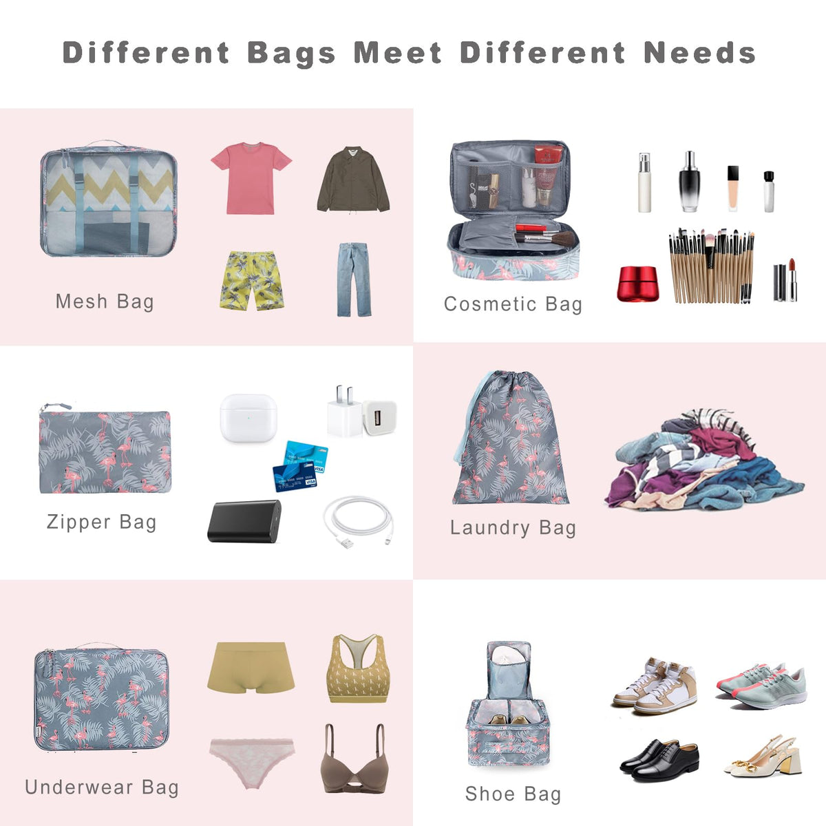 8 Set Packing Cubes Luggage Packing Organizers