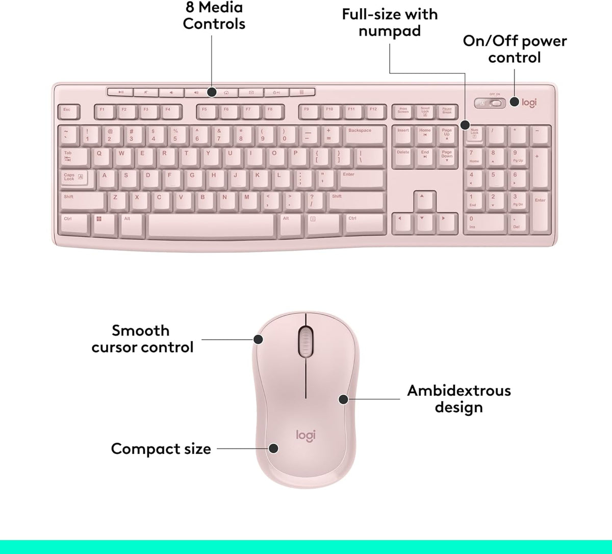 Logitech MK270 Full Size Wireless Keyboard and Mouse Combo