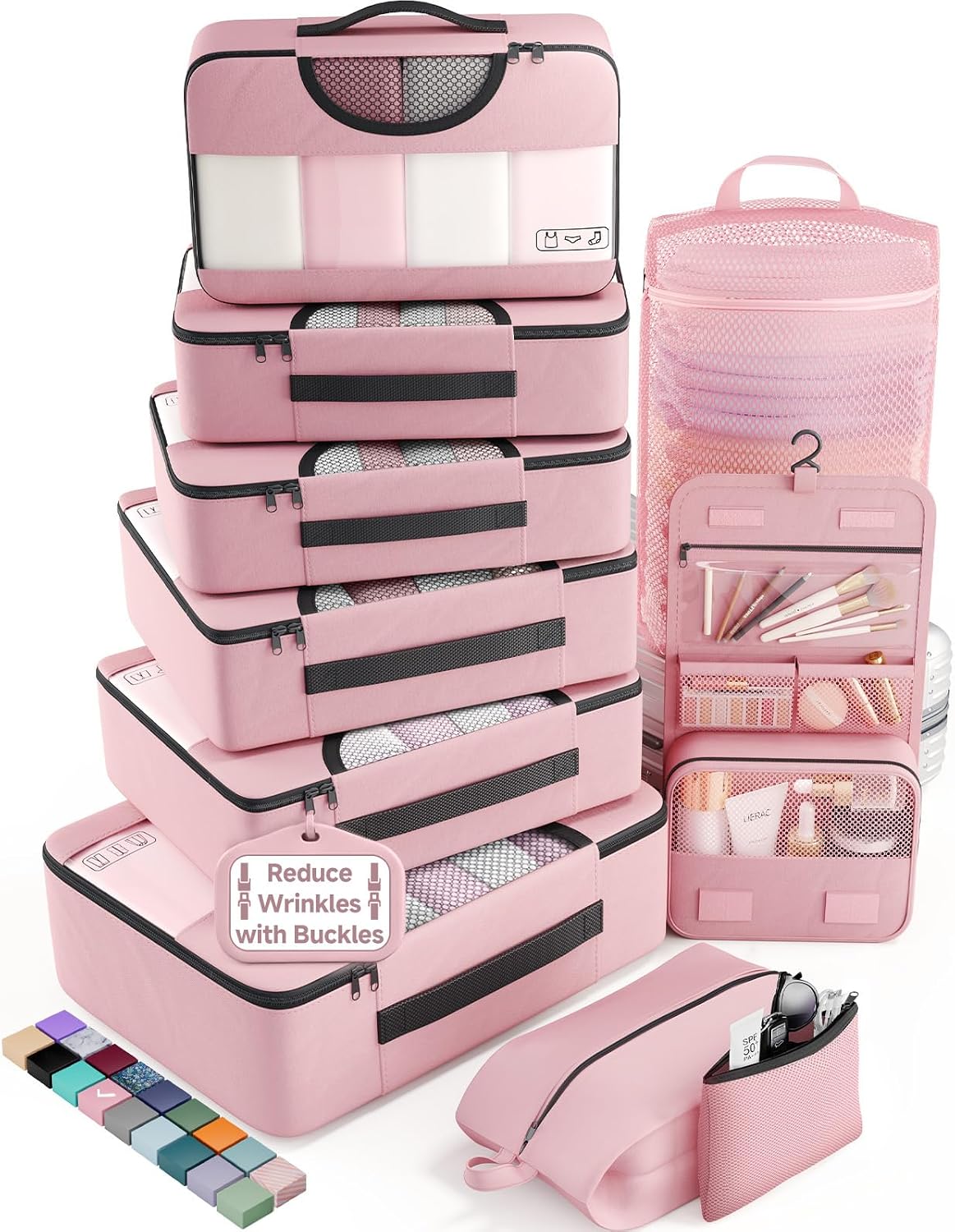 10 Set/8 Set Packing Cubes for Travel Essentials | Anti-Wrinkle Buckle