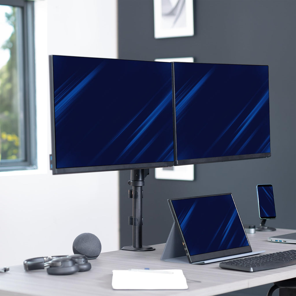 Triple Pneumatic Monitor Mount for 3 Screens up to 32 inches,