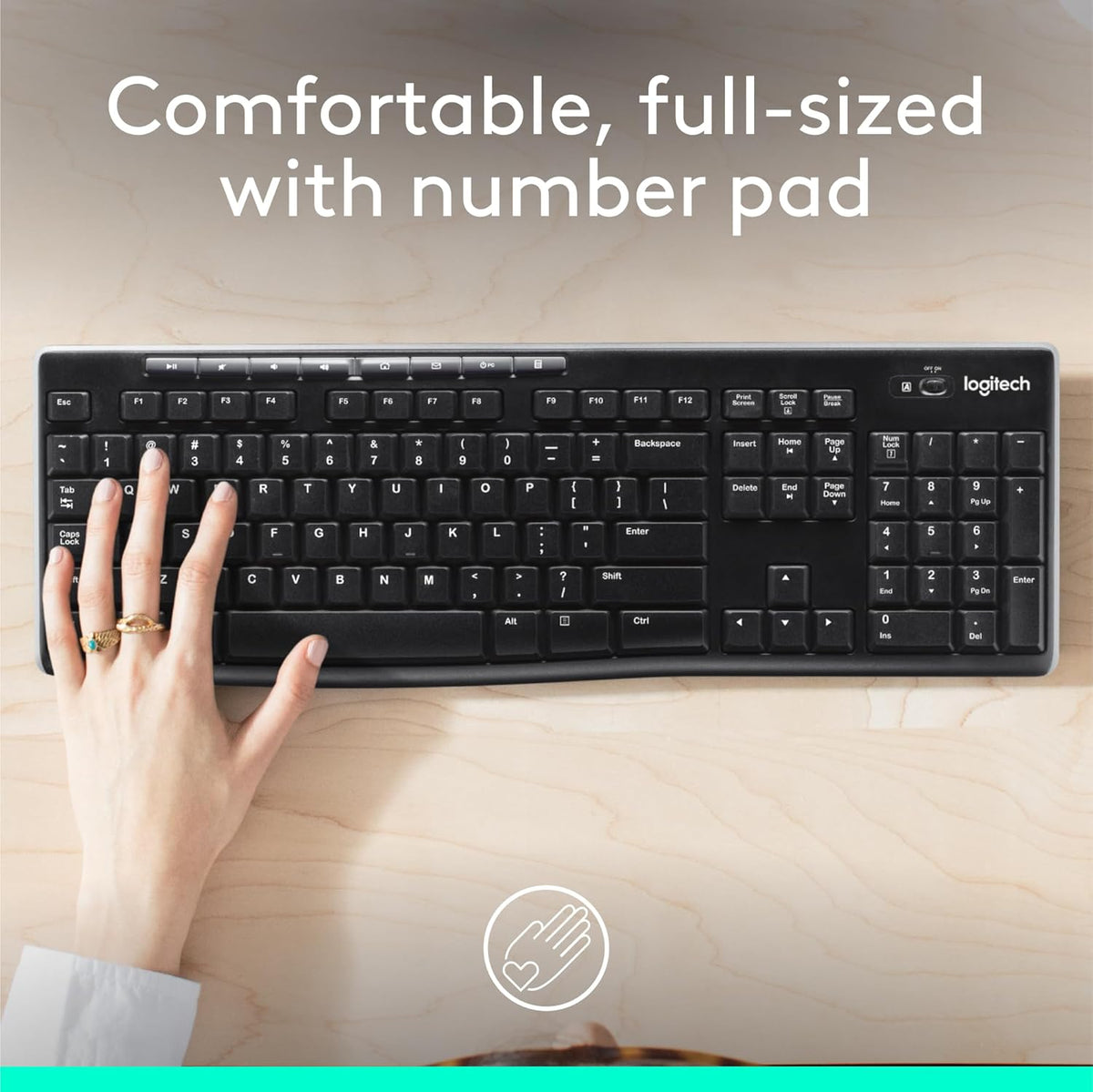 Logitech MK270 Full Size Wireless Keyboard and Mouse Combo