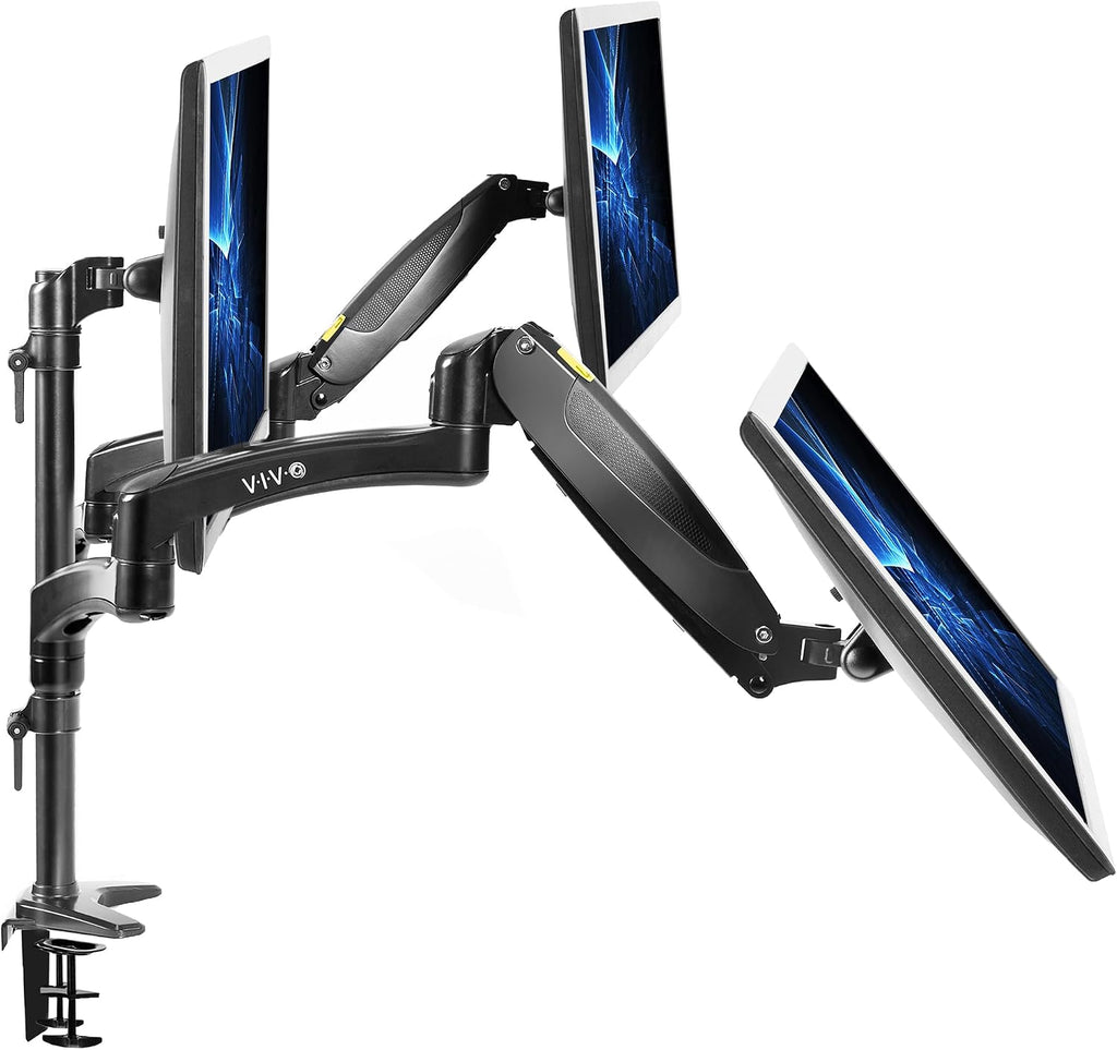 Triple Pneumatic Monitor Mount for 3 Screens up to 32 inches,