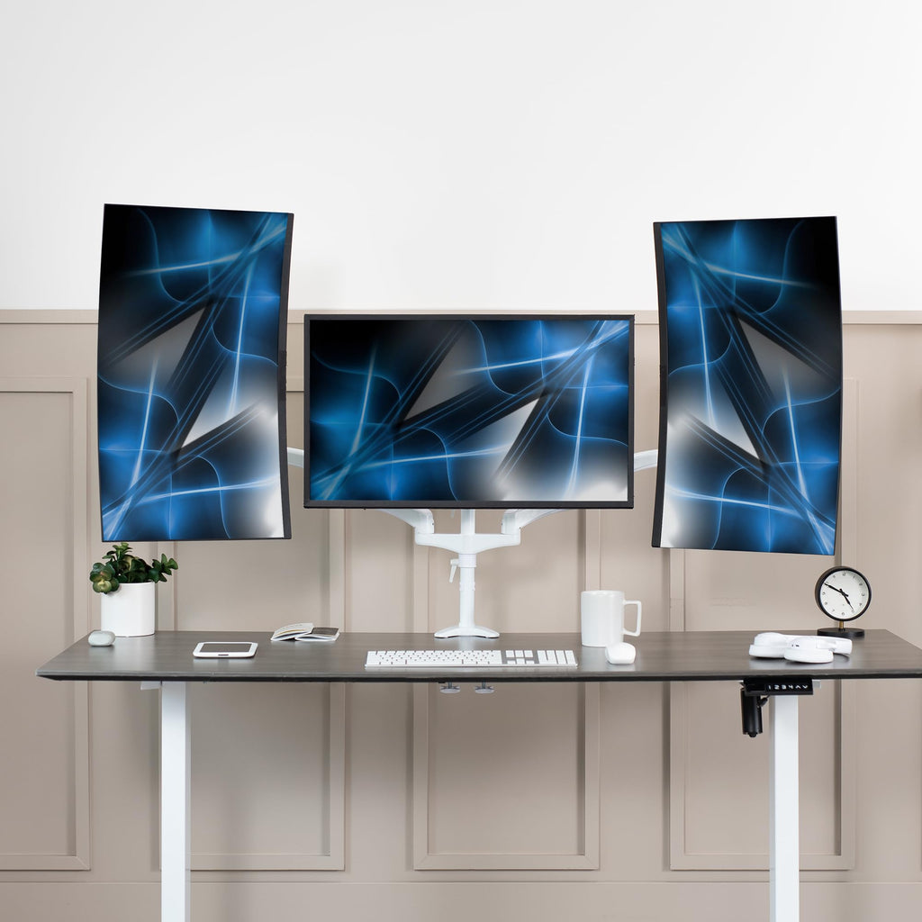 Triple Pneumatic Monitor Mount for 3 Screens up to 32 inches,