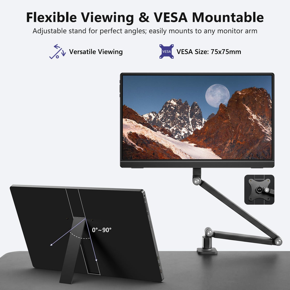 ForHelp 15.6inch Portable Monitor,1080P USB-C HDMI Second External Monitor for Laptop,PC,Mac Phone,PS,Xbox,Swich,IPS Ultra-Thin Zero Frame Gaming Display/Premium Smart Cover
