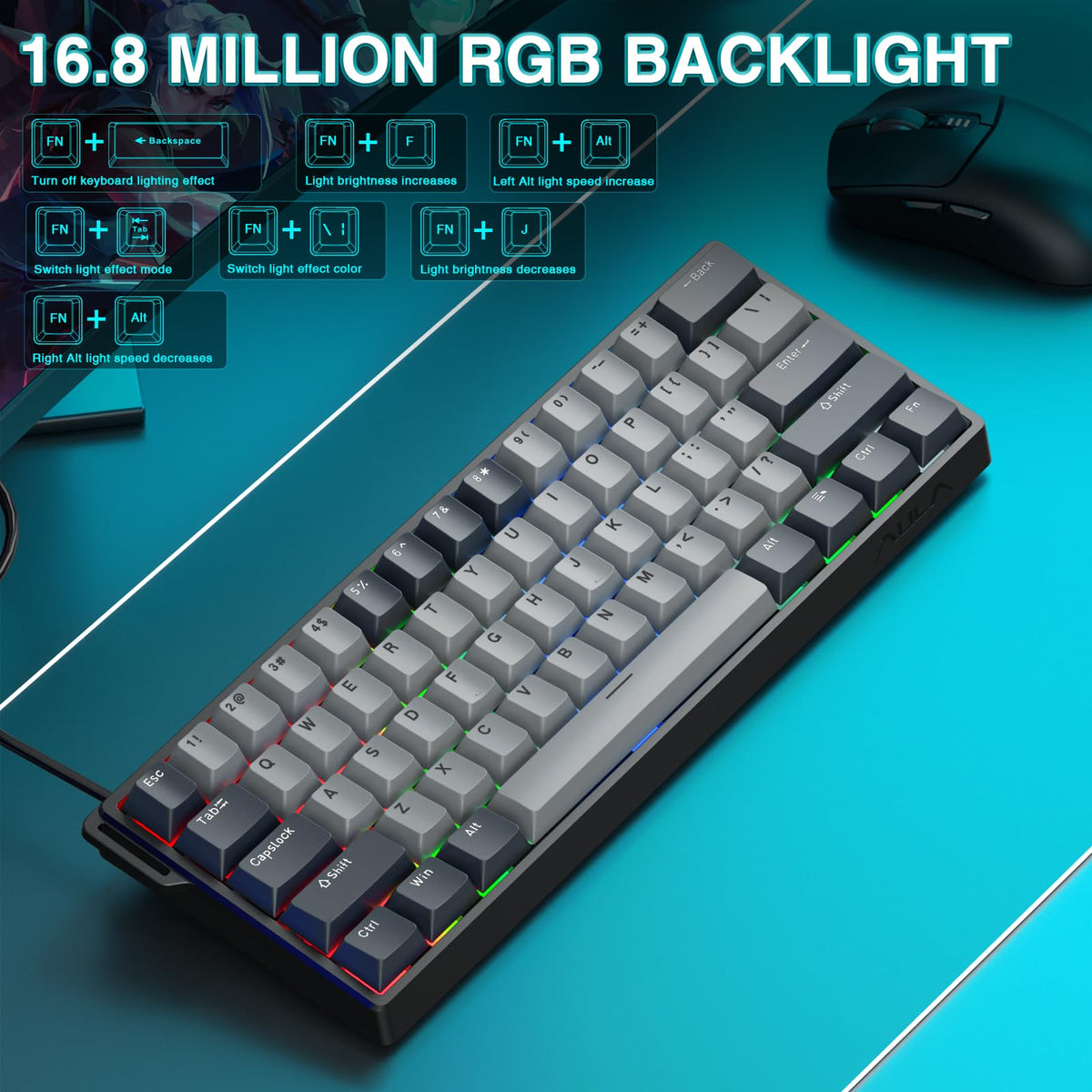 Mechanical Gaming Keyboard Wired, Magnetic Switches Hot Swappable