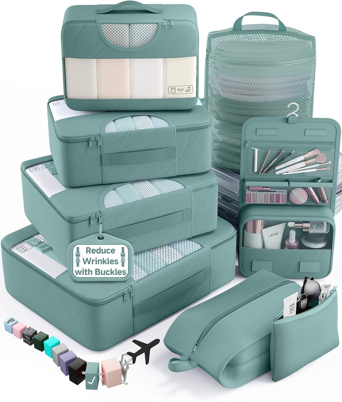 10 Set/8 Set Packing Cubes for Travel Essentials | Anti-Wrinkle Buckle