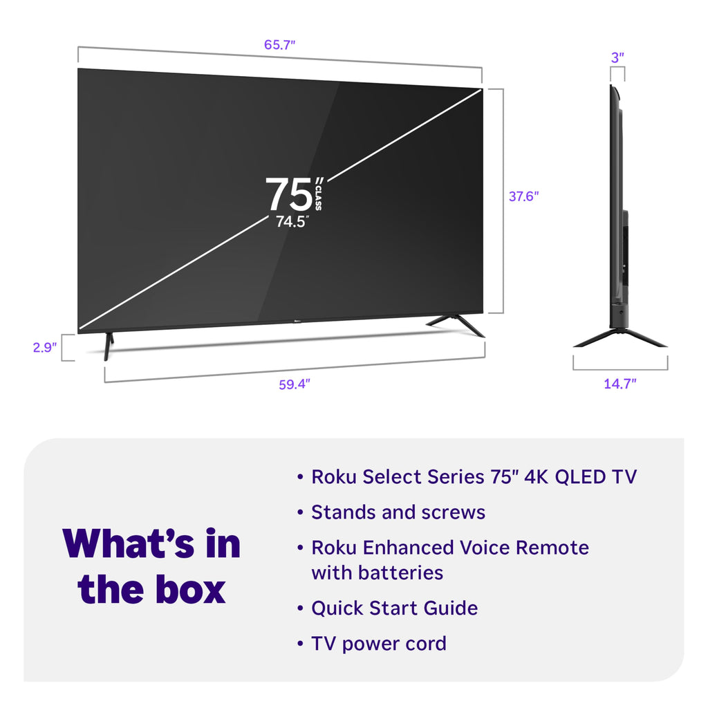 Roku 50-Inch 4K QLED Smart TV with Voice Remote 2026