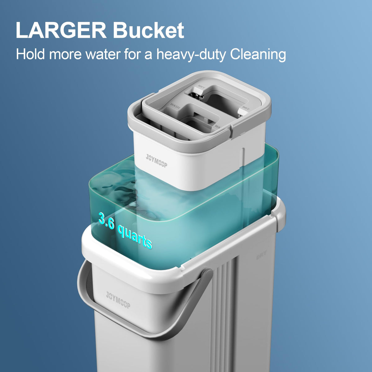 White Flat Mop and Bucket Set