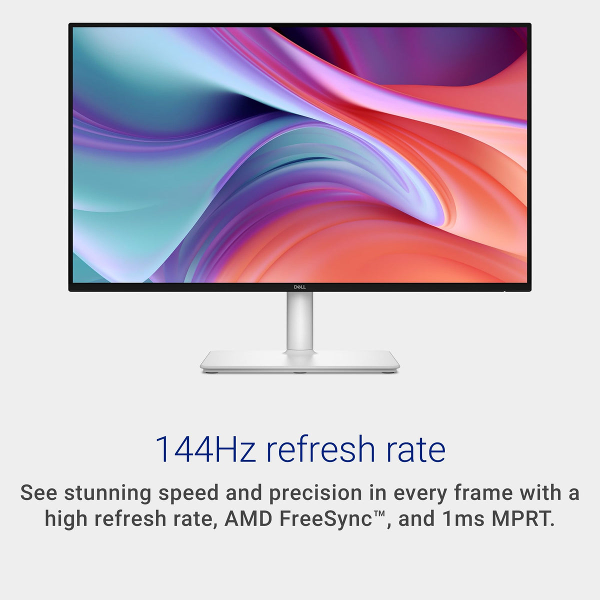 Dell 24 Plus Monitor - S2425HSM - 23.8-inch FHD (1920x1080) 144Hz 1ms Display, 2 x 3W Speakers, HDMI Connectivity, Height/Tilt/Pivot/Swivel Adjustability, AMD FreeSync - Ash White