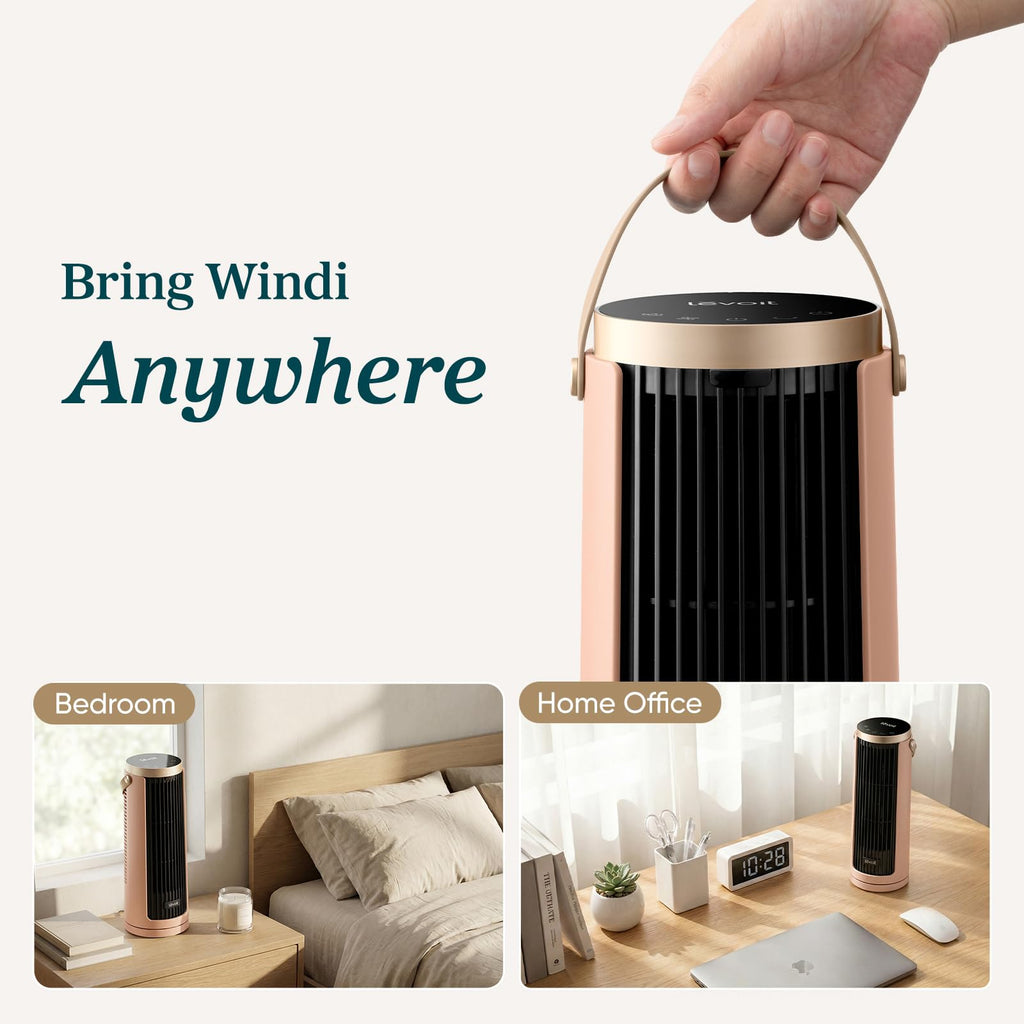 Levoit Tower Fan for Bedroom, Standing Fan with 36”-47” Adjustable Height
